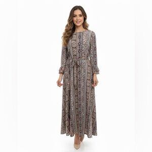 DEVORAH'S SECRET Maxi Dress Mocha Floral